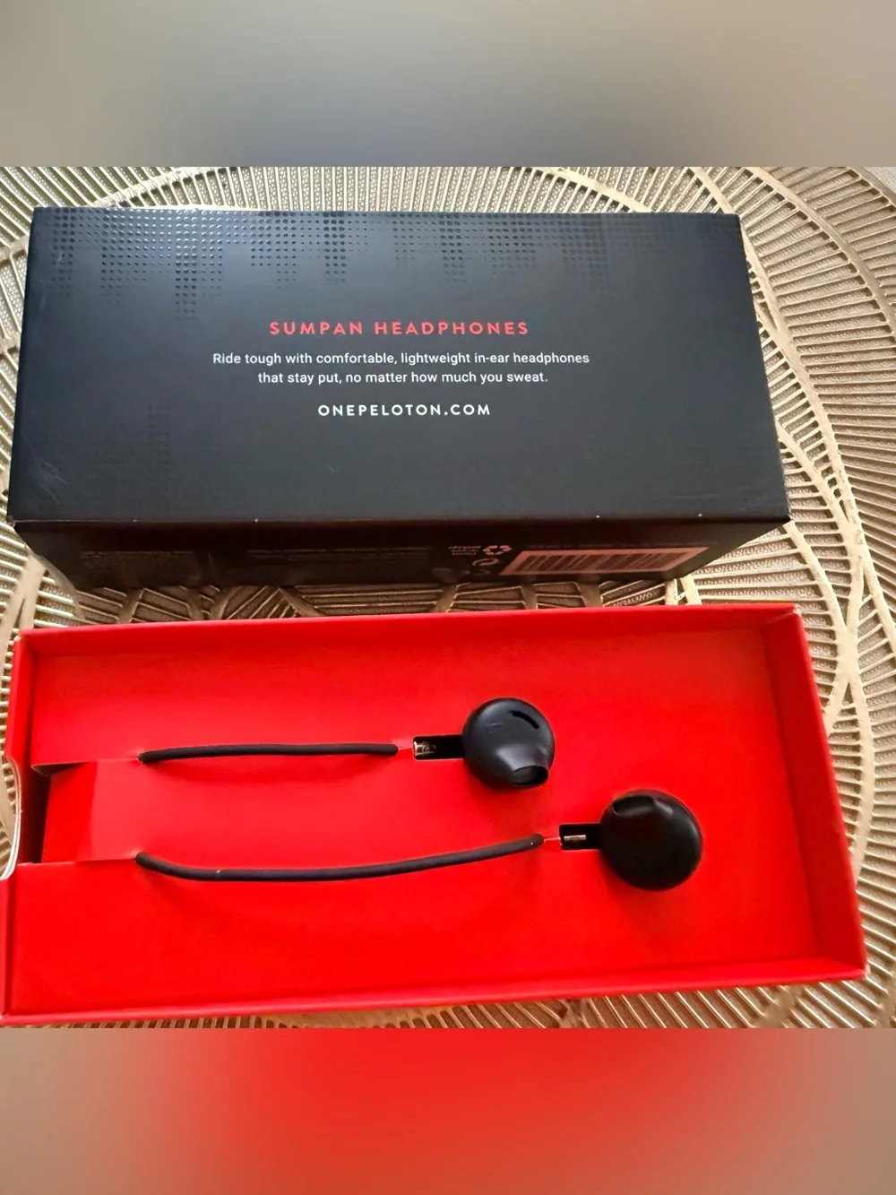 Peloton x Urbanears Sumpan Headphones in Black and Red
